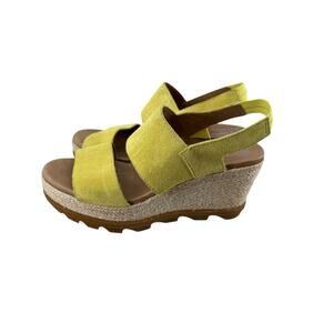 Sorel Women's Sunnyside Yellow Joanie II Hi Slingback Wedge Sandals Size 12